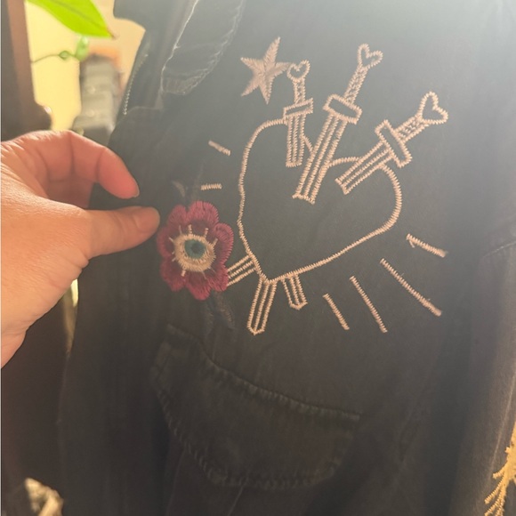 Johnny Was Embroidered Black Women's Utility Jacket - Picture 6 of 8